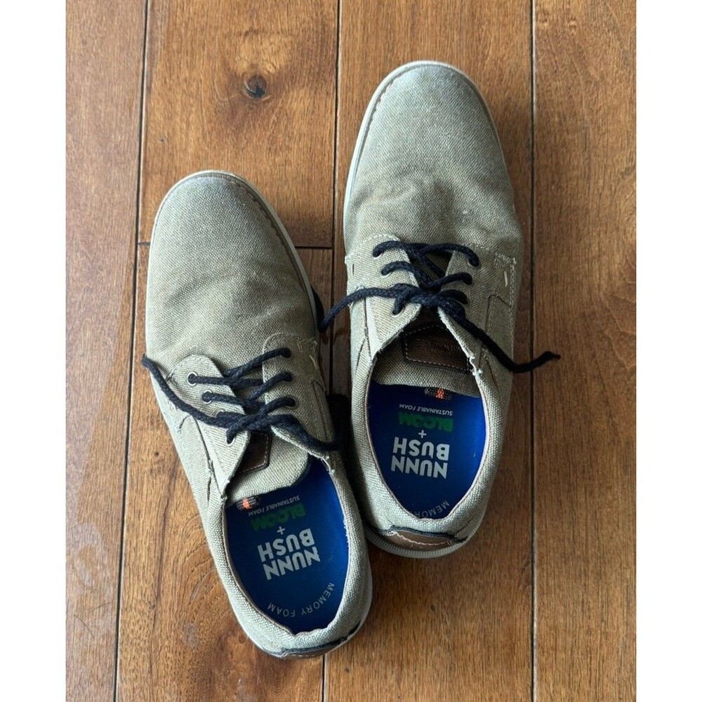 Nunn Bush Otto Men's Plain Toe Oxford Shoes Sz 9 M Khaki Olive Casual 85015-274